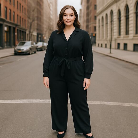 Chico's Jumpsuit NWT Women's Sz 3 (XL) Utility Stretch Waist Pockets City Career - Picture 1 of 8